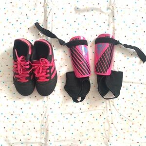Adidas Soccer Cleats and Shin Guard